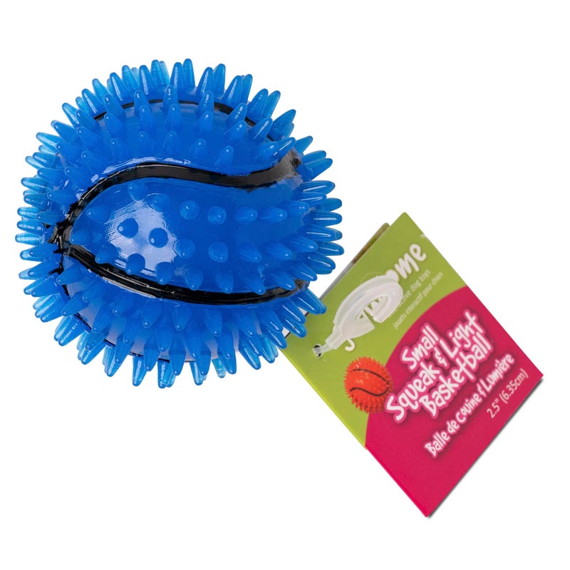 Gnawsome Dog Toys - 2.5-Inch Spiky Squeaker Basketball - Small - Dental & Gum Wellness - Stimulating Fun - Hidden Squeaker - Durable for Heavy Chewers - 100% BPA-Free - Assorted Colors - Image 1